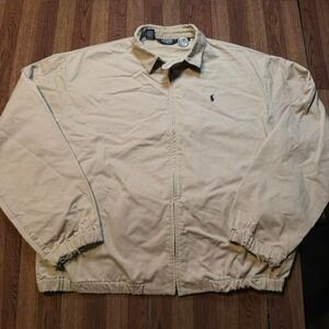 Polo Ralph Lauren Beige Cream Vintage Pony 90's Harrington Workwear Jacket Large